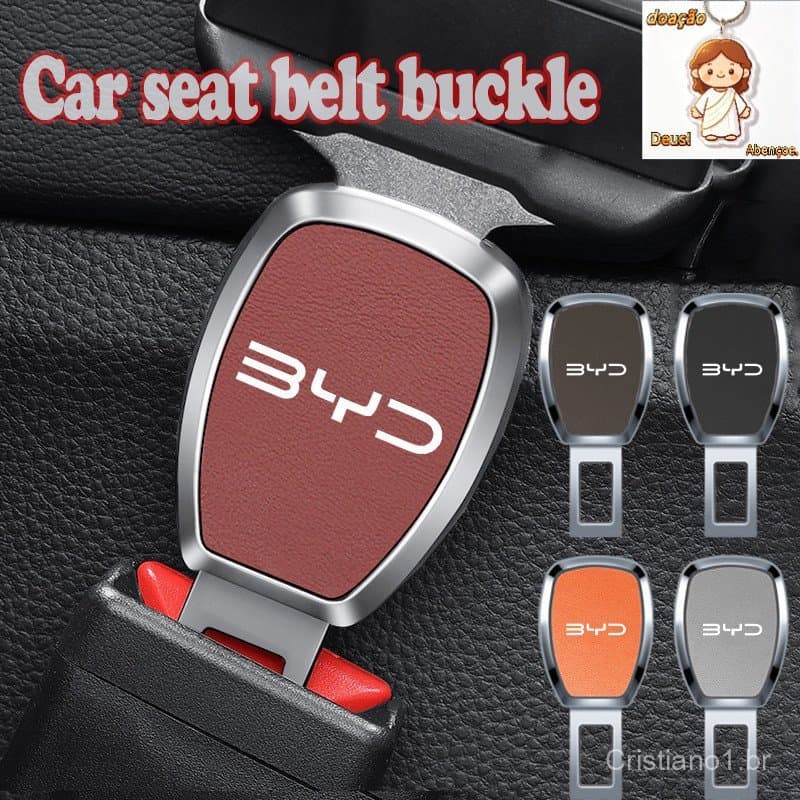 Extensor de Cinto de Segurança para Carro BYD, Fivela de Clipe em Liga Metálica para Dolphin Mini Song Pro Plus Seagu