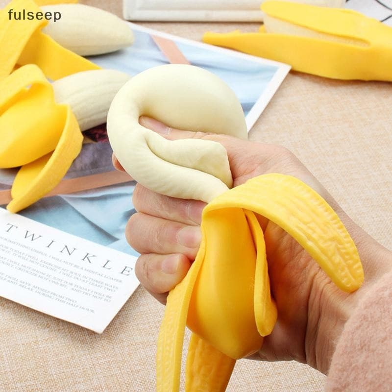 [fulseep] Peeling Banana Squeeze Squish Fidget Toys Dpress Prank Truques BR