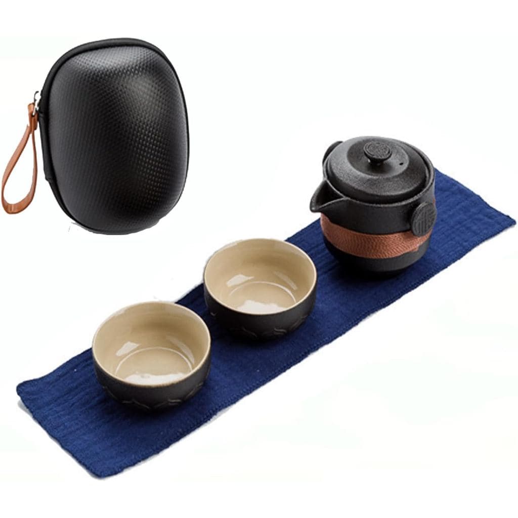 Travel Tea Set Porcelain Chinese Gongfu Teapot Set, MIATTCLD Portable Ceramic Tea Sets Traditional Asian Tea Set with 1