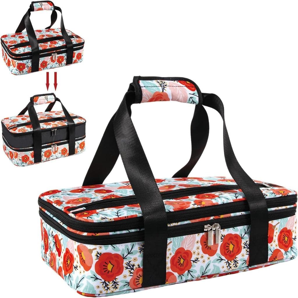 Suporte Térmico para Caçarola Expansível para Alimentos Quentes ou Frios com Alça, Transporte de Alimentos para Viagens,