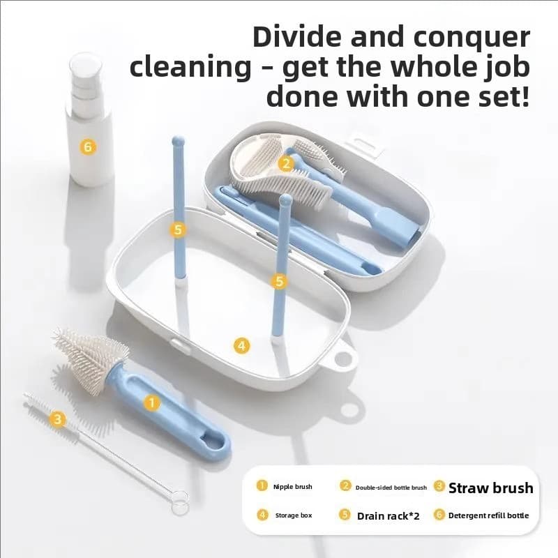 Escova de mamadeira para bebês, crianças, multifuncional, portátil, Silicone, dobrável, escova de limpeza, tamanho de vi