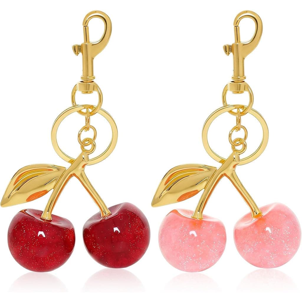 2 Peças de Pingentes de Cereja para Bolsas, Acessórios Fofos de Cereja, Chaveiro para Bolsas, Chaveiro Fashion, Pingente