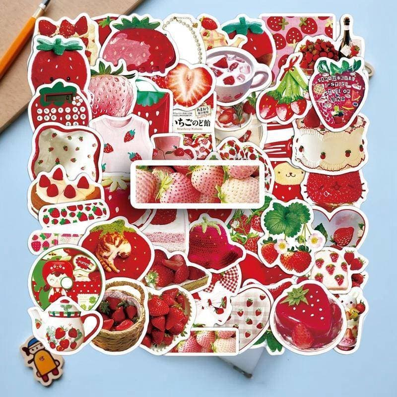 LKBG > Desenho Animado Morango Stiers DIY Brinquedos Infantis Presente Decalque Decorativo Para Scrapbook Laptop Garrafa