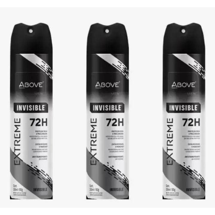 kit com 3 unidades de above men invisible