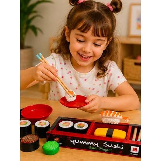 Kit Comida Japonesa de Brinquedo Sushi Realista Comidinha Oriental Diversão Brinquedo Infantil Cozinha Japonesa