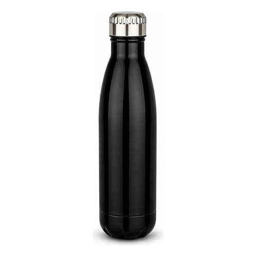 Garrafa Térmica Inox 700ml Preta com Tampa Rosqueável para Água Café Academia Escritório Quente Fria Premium