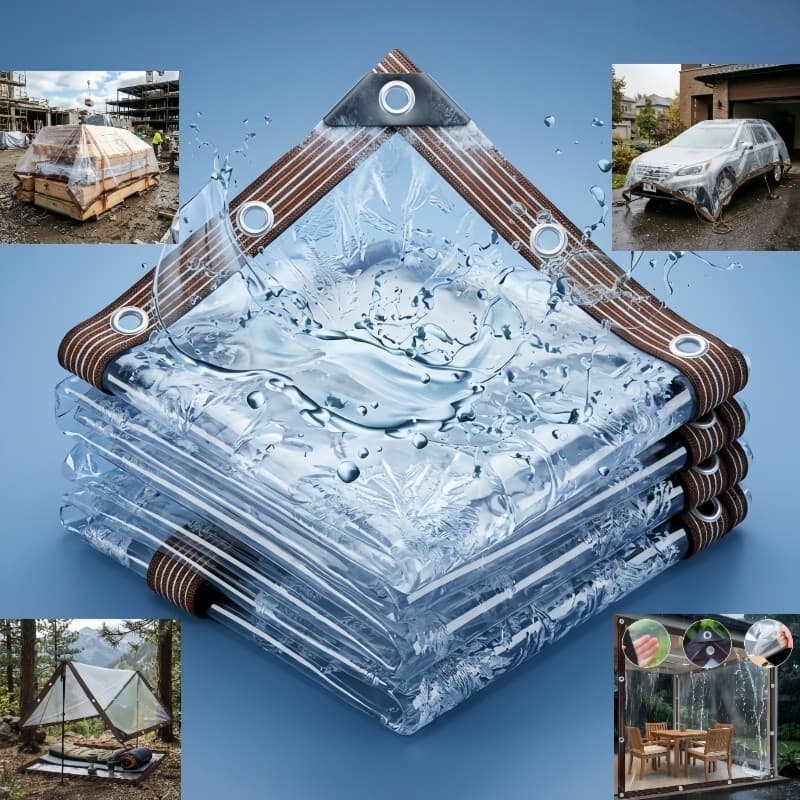 Lona Transparente Impermeável (2x3m / 3x3m / 4x3m / 5x3m) PVC Resistente Multiuso