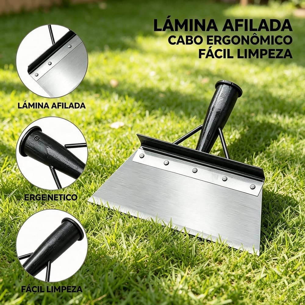 Pá de limpeza multifuncional, adequada para trabalhos de limpeza em quintas, pastagens e jardins