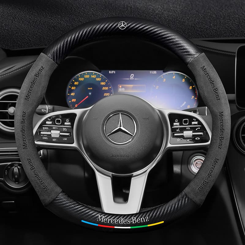 Capa de Volante de Carro em Fibra de Carbono para Todos os Modelos Mercedes Benz W210 W202 W176 W166 W203 W210 W211 W124