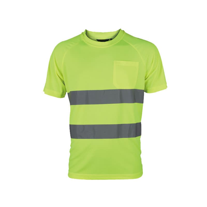 Verão exportação fluorescente reflexivo em torno do pescoço camiseta camisa de proteção de segurança moletom confortável