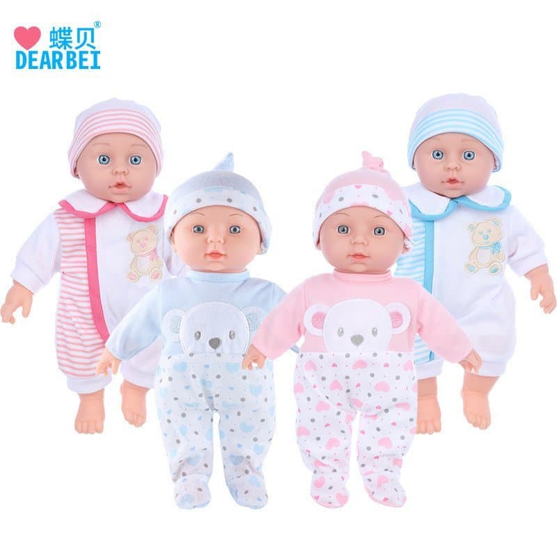 Nova boneca de borracha macia de 12 polegadas, boneca de corpo de algodão macio para bebês, boneca reborn, boneca de tre