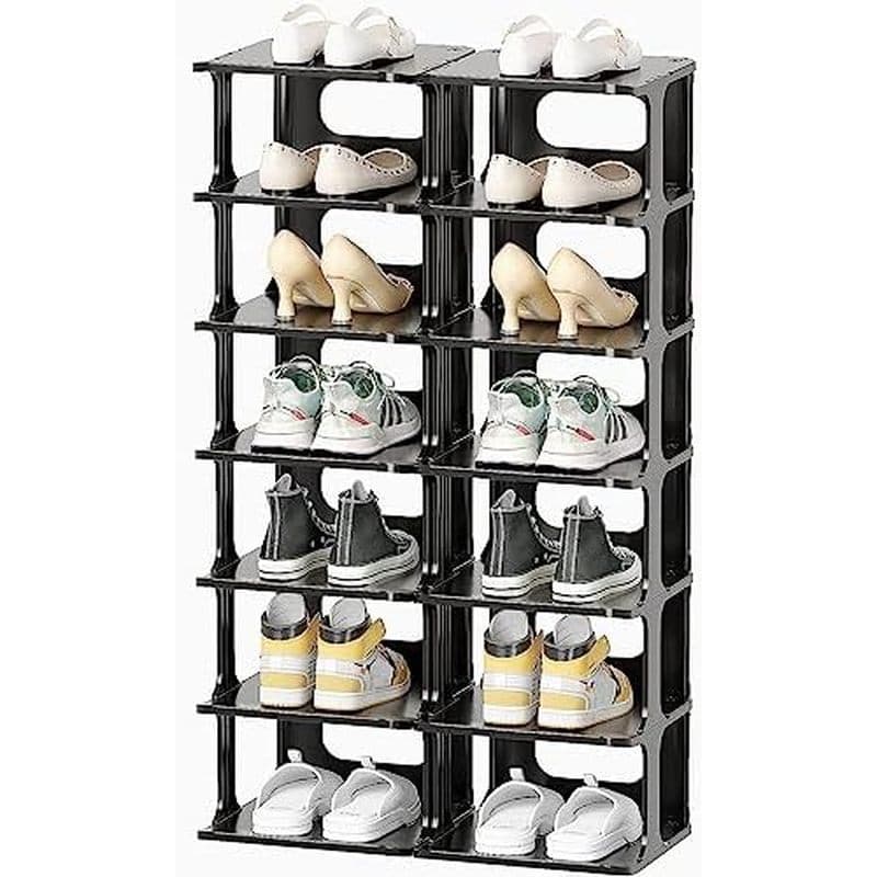 Sapateira Vertical Estreita De 7 Camadas HAIXIN , Torre De Sapatos Skinny Para Armário | Armazenamento Que Economiza Esp