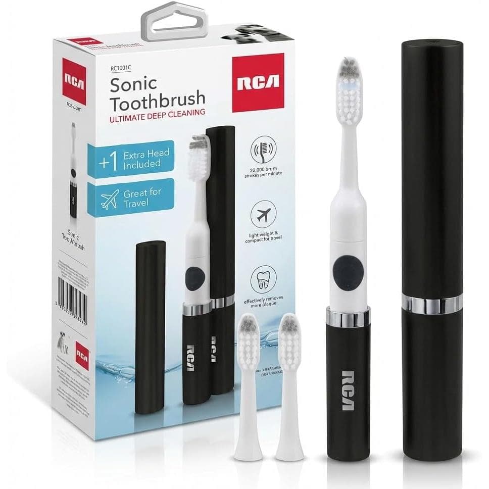 Escova de Dentes Elétrica Sonic RCA para Adultos – Escova de Dentes a Bateria com Cabeça de Escova Extra, de Dent