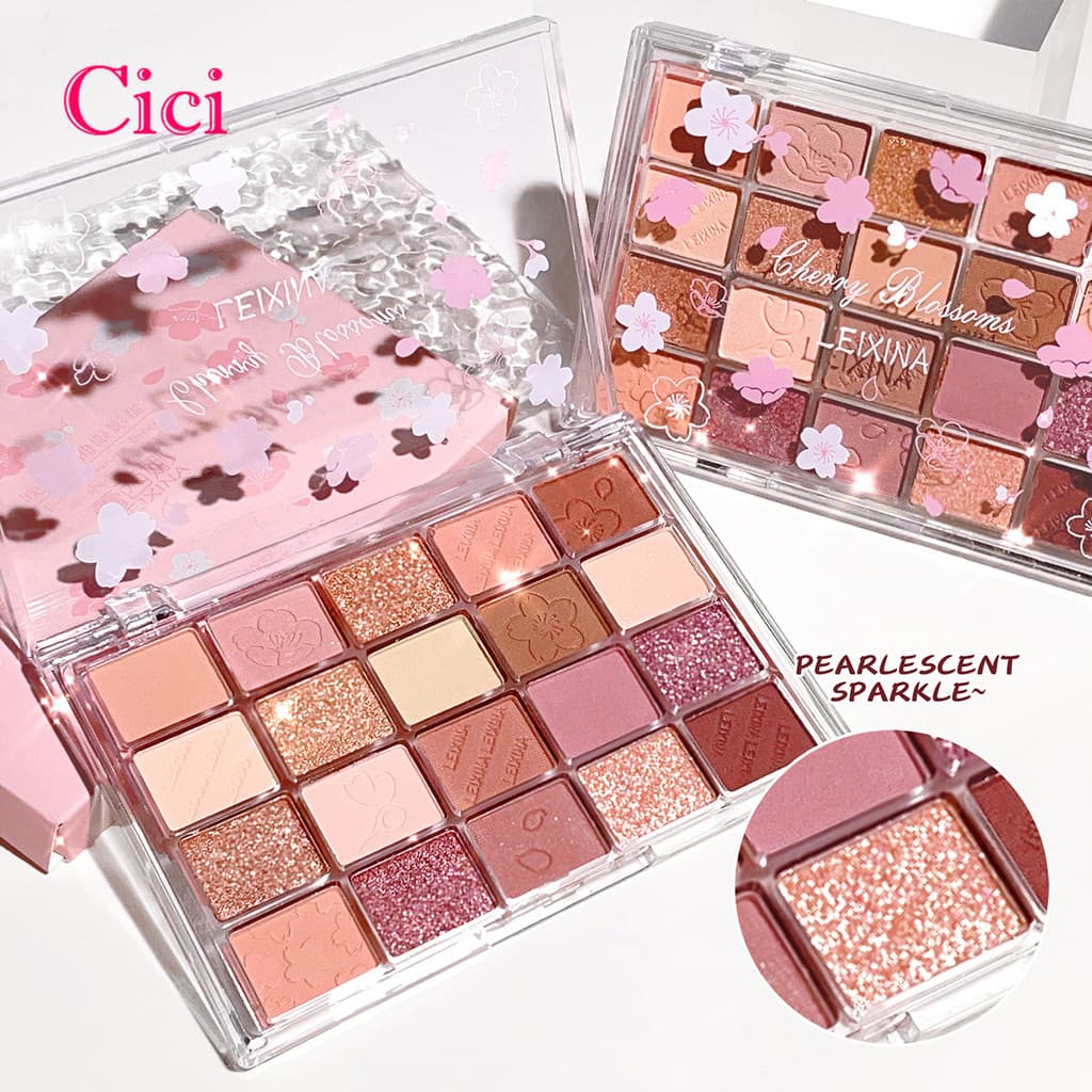 [Cici] Leixina Paleta De Sombras De 20 Cores Night Cherry Dance , Brilho Fosco Brilhante , Tom De Chá De Leite Terra De