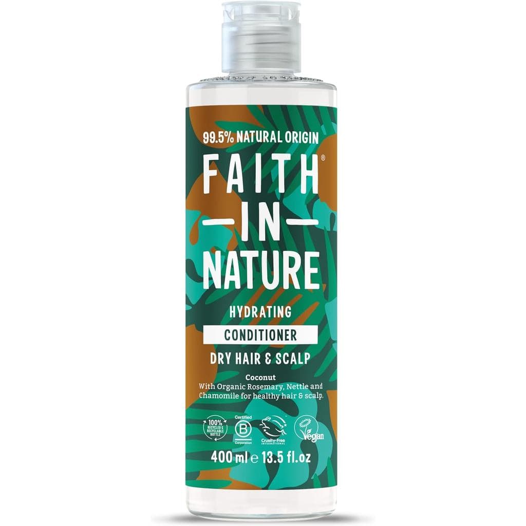 Condicionador Orgânico de Coco Faith In Nature, Hidratante para Cabelos e Couro Cabeludo Secos, Vegano e Livre de Crueld