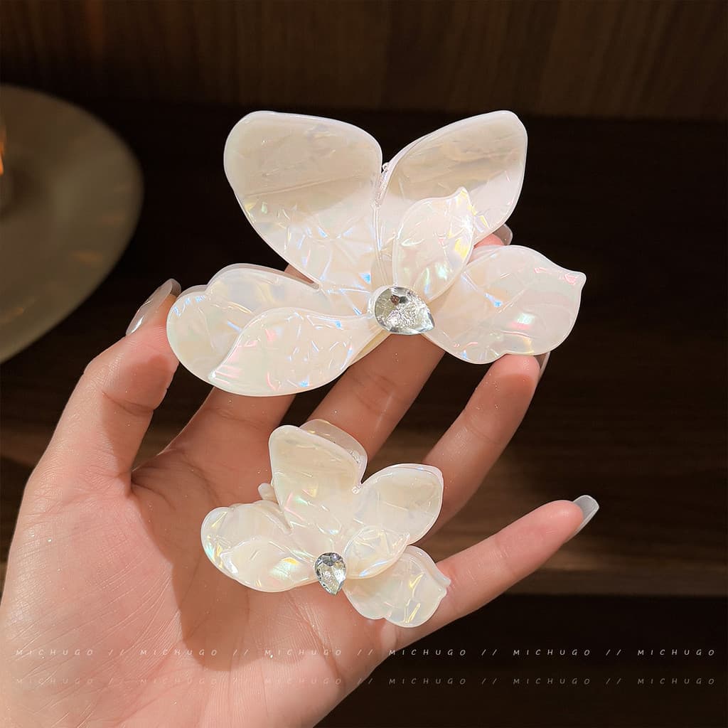 Retro acetato sereia strass borboleta Grab clip senhoras cabeça traseira cabelo tubarão clipe diário All-Match acessório