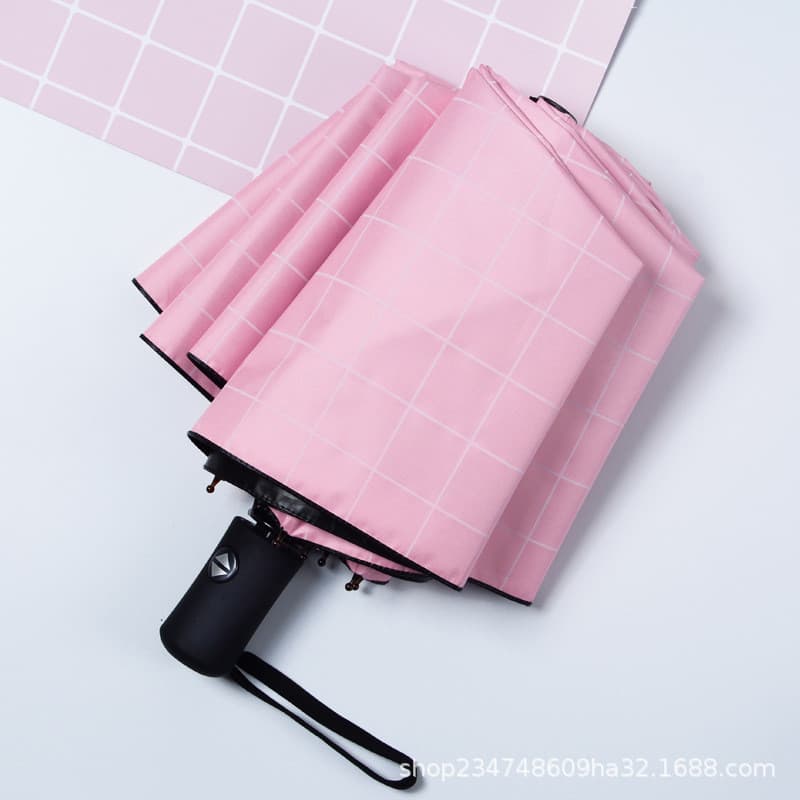 Protetor solar de vinil totalmente automático Guarda-chuva xadrez Guarda-sol Guarda-sol triplo