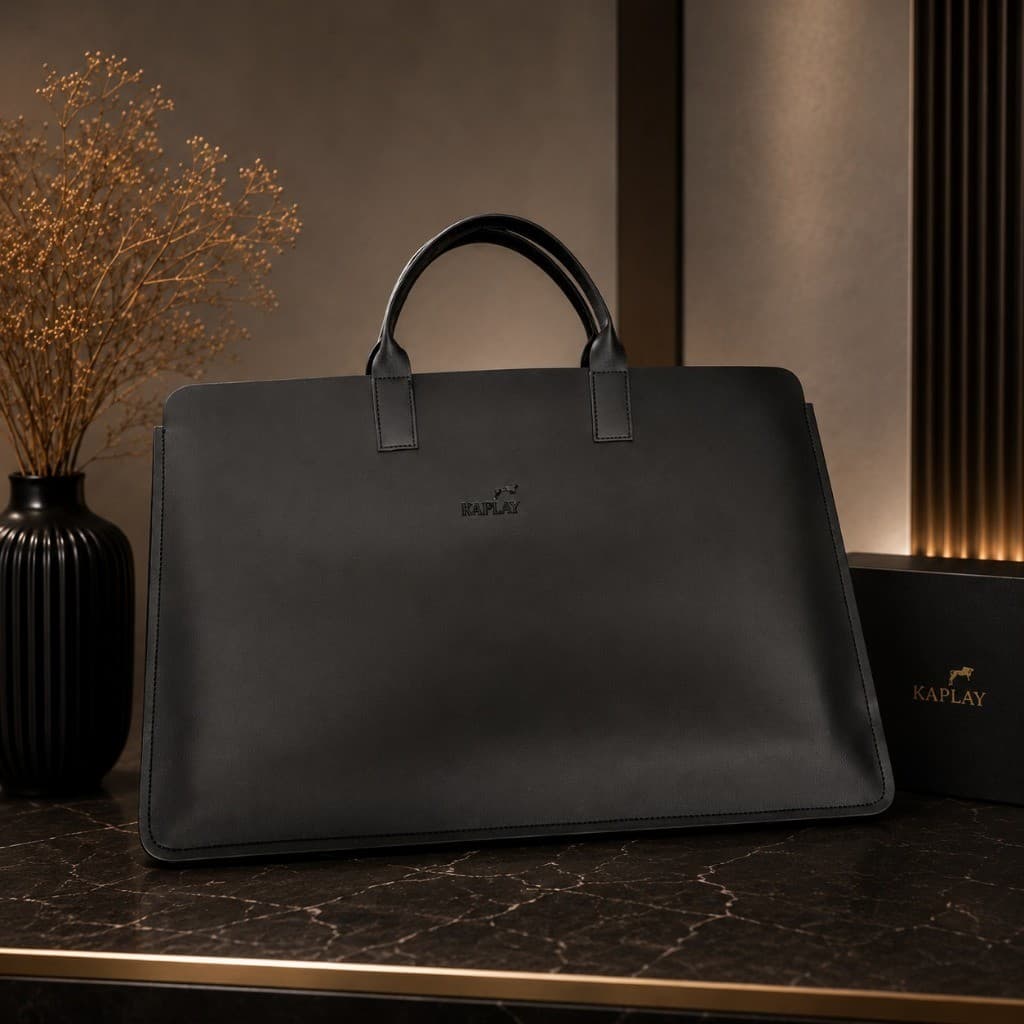 Bolsa para Notebook até 17 Polegadas Executiva em Couro Sintético para Trabalho Pasta Executiva