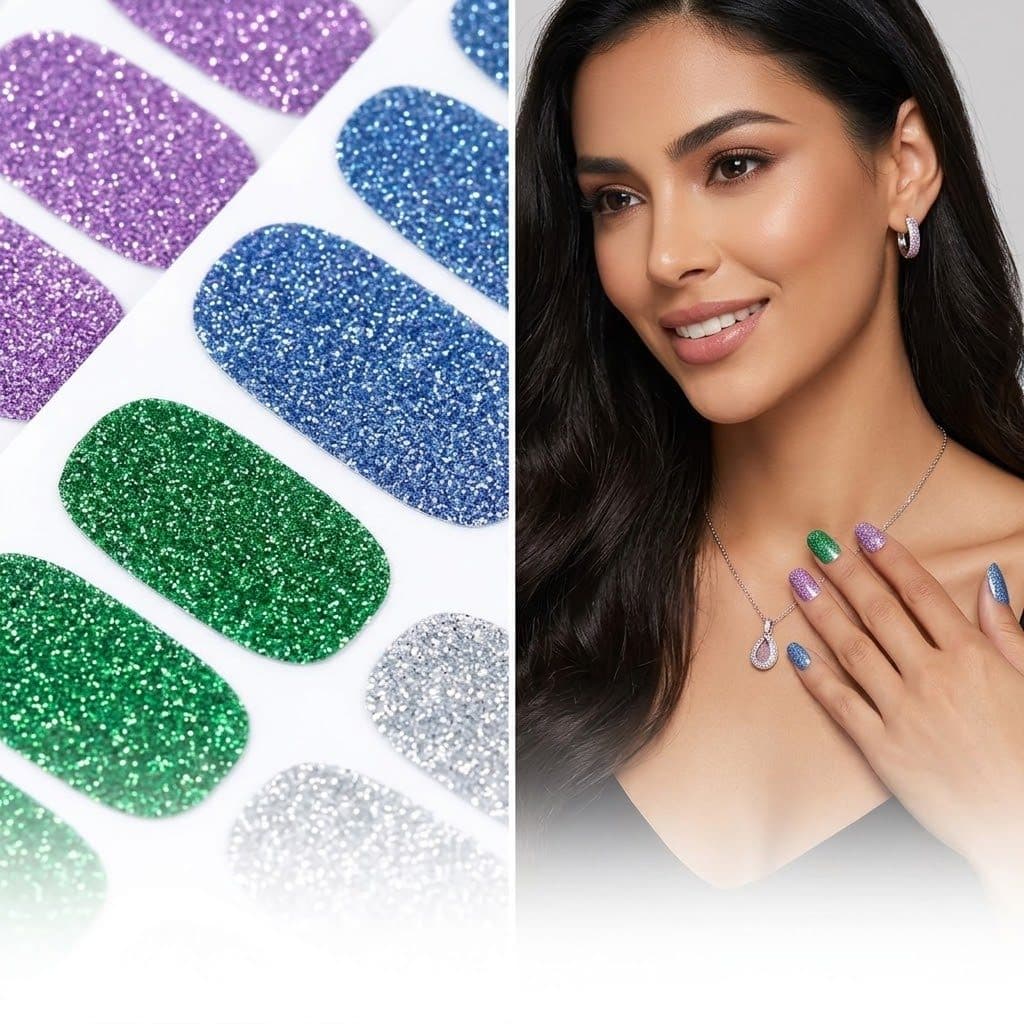 Adesivos de Gel de Esmalte Premium Para Unhas Princesa Brilho Acessórios Femininos