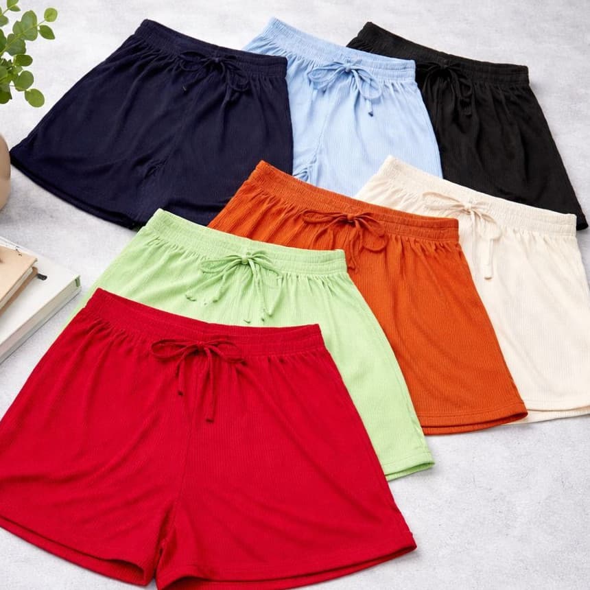 Short Canelado Bermuda Feminino Plus Casual Soltinho Leve Confortável Varias Cores |3796| Oferta
