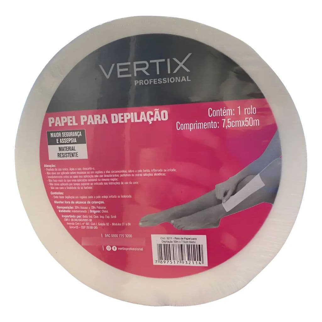Rolo de Papel Para Depilação 50m x 7.5cm - Vertix