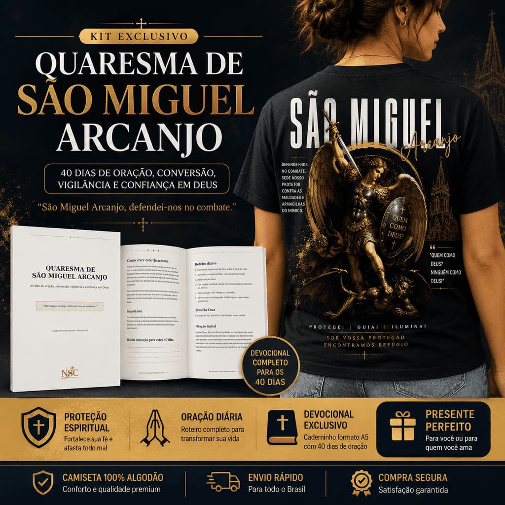 🙏⚔️ KIT SÃO MIGUEL ARCANJO CAMISETA BABY LOOK+ DEVOCIONAL DA QUARESMA ⚔️🙏