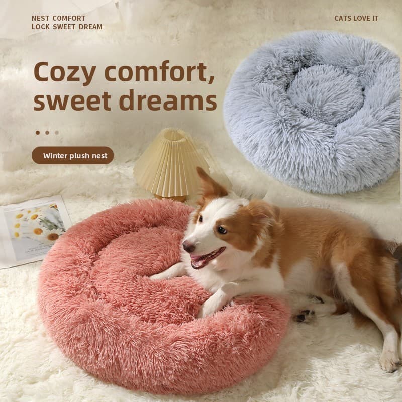 Canil Cama de gato Cama de pelúcia para animais de estimação Canil quente Canil de inverno Cama para animais de estimaçã