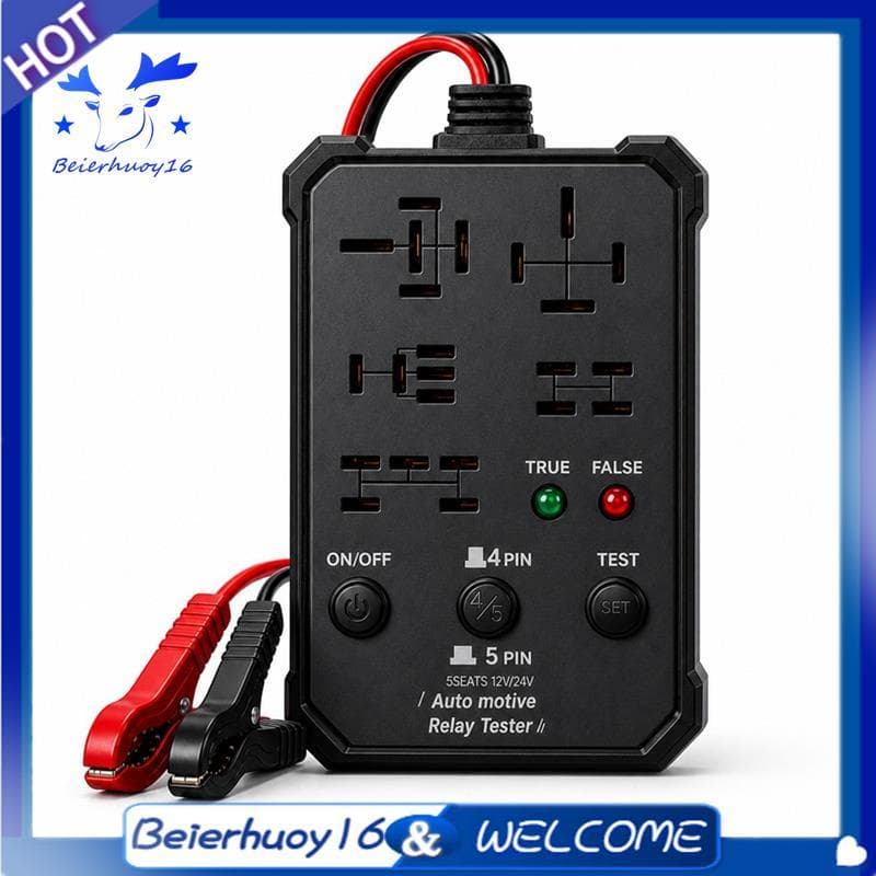 DW960 Testador De Relé Automotivo 12V-24V Ferramenta De Diagnóstico Automático , De Carro Com Clipes De Bateria , Kit De