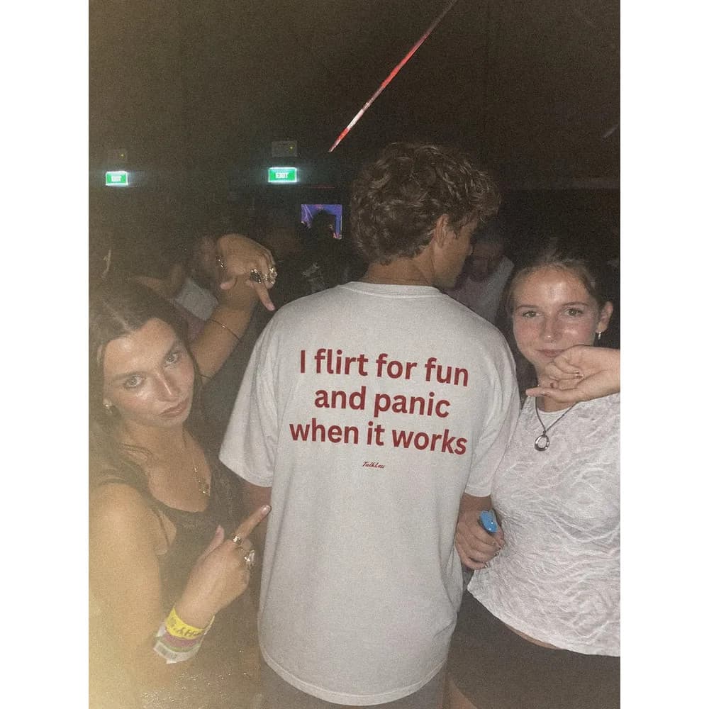 Eu Gosto De Se Divertir E Pânico Quando Funciona " Fun Letter Print Casual Masculino Verão Streetwear