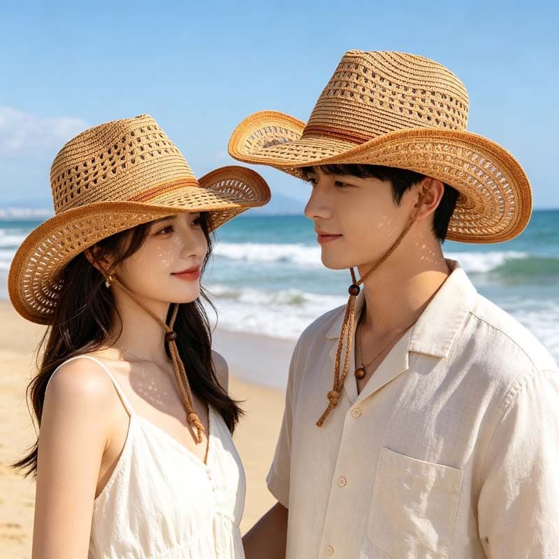 Chapéu de palha de Cowboy ocidental europeu americano feminino chapéu de sol masculino Jazz chapéu casal