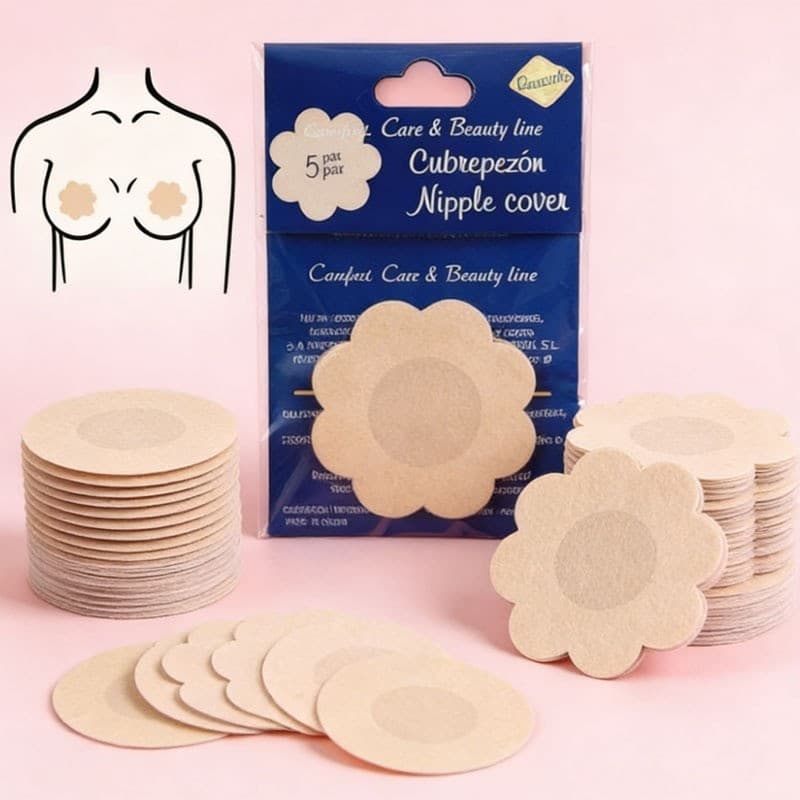 kit Até 100 Tapa-Seios Invisível Adesivo Protetor com 7,5cm de Diâmetro para Tampar Mamilos/Aureola