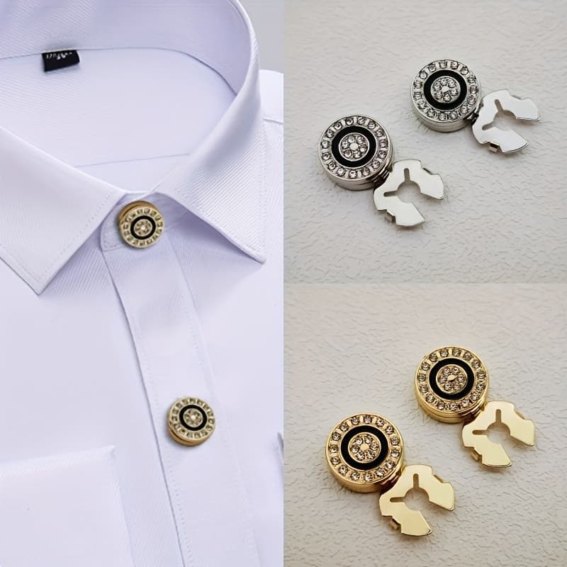 2 Unidades/Par Abotoaduras De Camisa Elegantes , Acessório Masculino Elegante , Perfeito Para Aniversário , Presente De