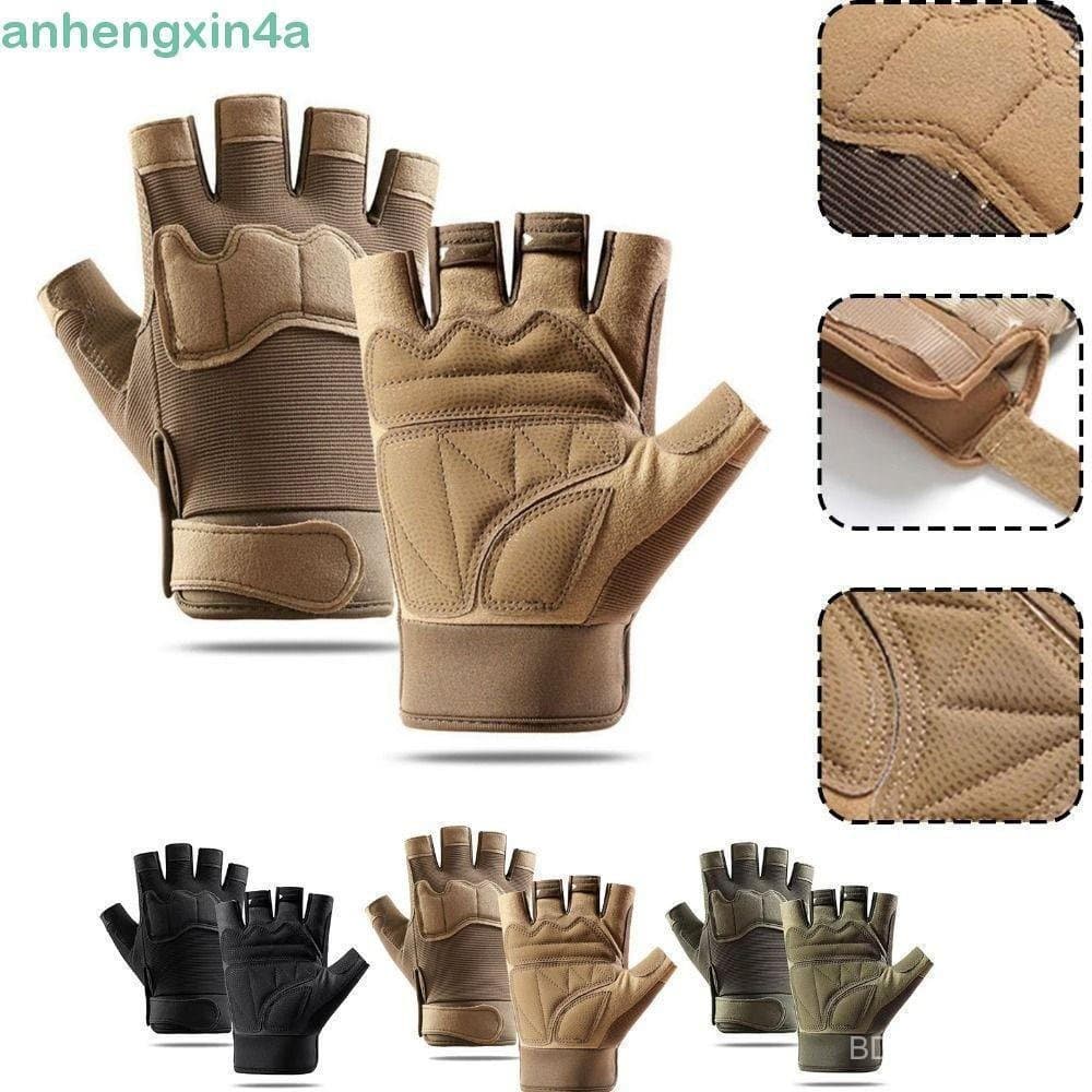 Luvas De Corrida ANHENGXIN , Vintage De Couro De Cabra Para Motocicleta Meio Dedo Sem Dedos
