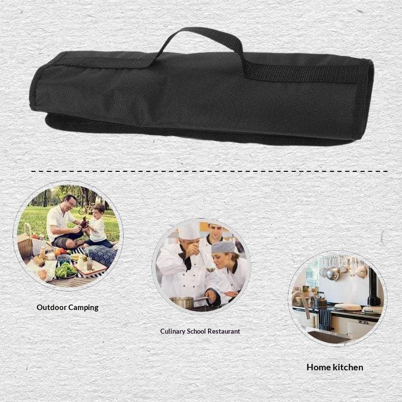 qo Chef Rolo Saco 5 Poetas Carry Case Portátil Oxford Cozinha Facas Sacos De Armazenamento Durável Transporte Perfurador