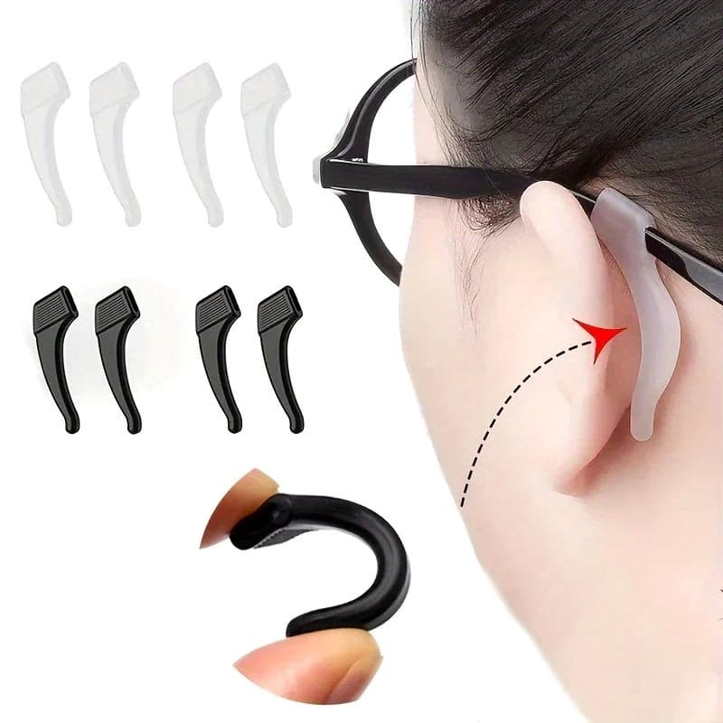 5 Pares De Silicone Gancho De Orelha Anti-Deslizamento Óculos Perna Manga Suporte Prendedor De Sol Acessórios Aperto Que