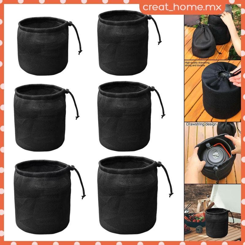 [Creat_home] Bolsa De Panelas De Acampamento Portátil , Prática , Leve E Versátil , Equipamento Essencial Com Cordão , A
