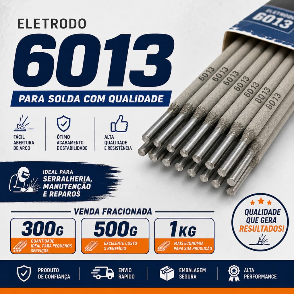 Eletrodo Serralheiro 300g ate 1kg 6013 2,50mm Profissional Solda Elétrica
