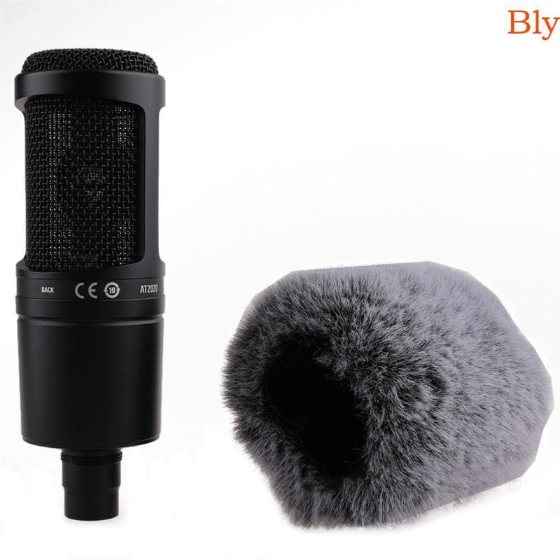 Bly Microfone Ar Artificial Peludo Pára-Brisas Pele Para Condensador AT2020
