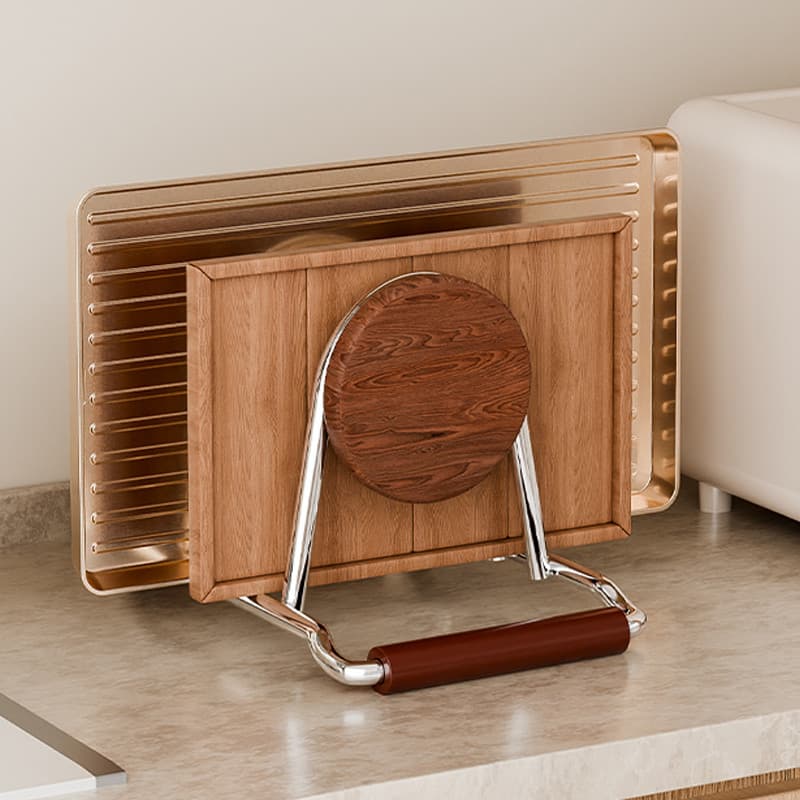 Estilo Medieval bancada de cozinha tábua de corte rack dreno armazenamento ferramenta útil rack pote capa rack tábua cor