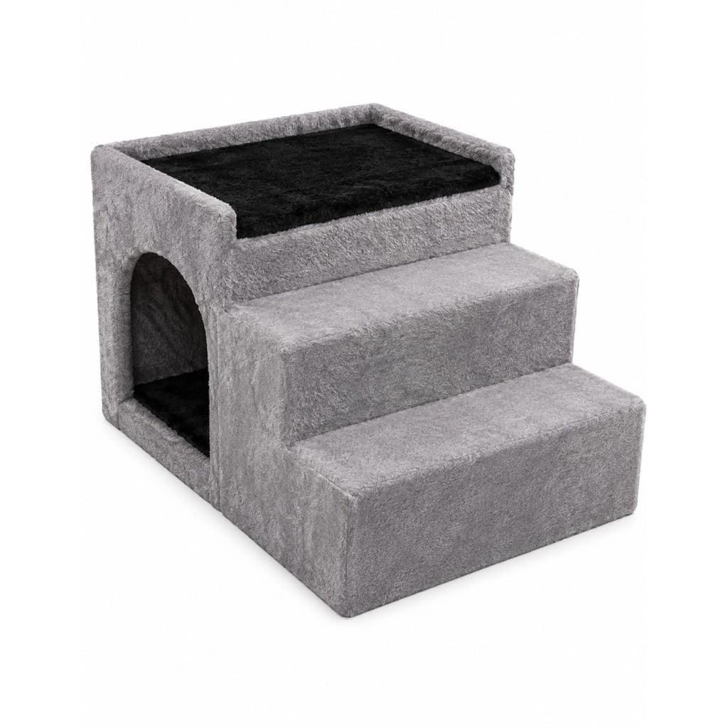Escada Pet Para Cães E Gatos 3 Em 1 Toca Caminha Premium