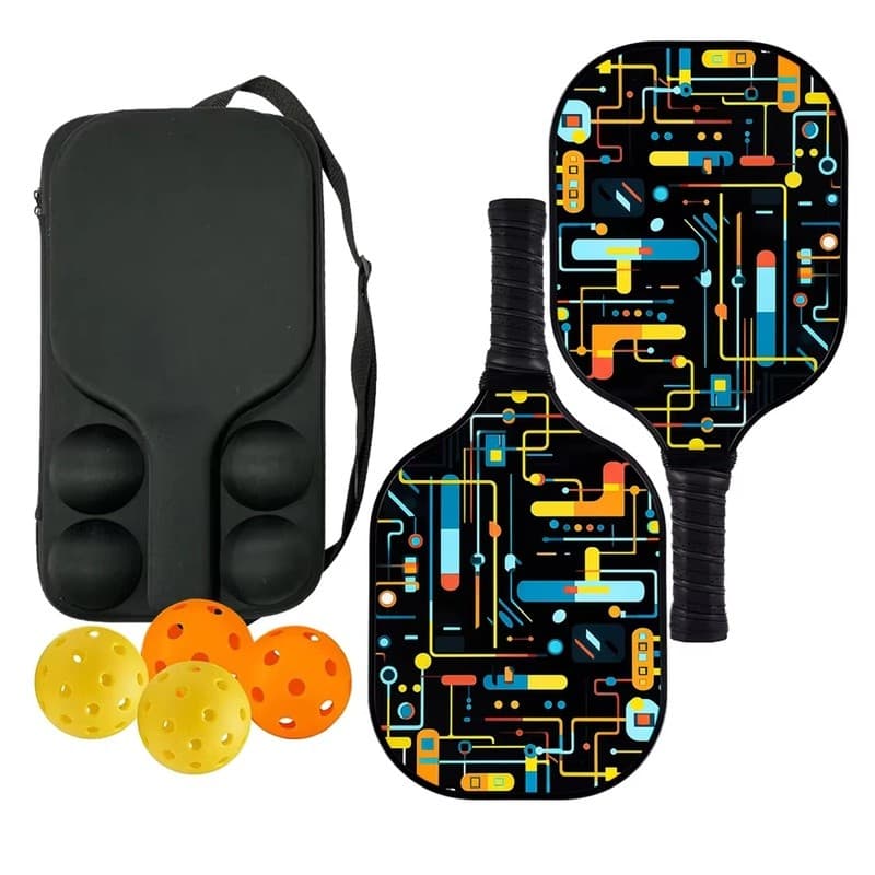 Conjunto De Remo De pickleball De Carbono Com 2 Núcleos De Favo De Mel De Polipropileno Aderência Antiderrapante 4 Conju