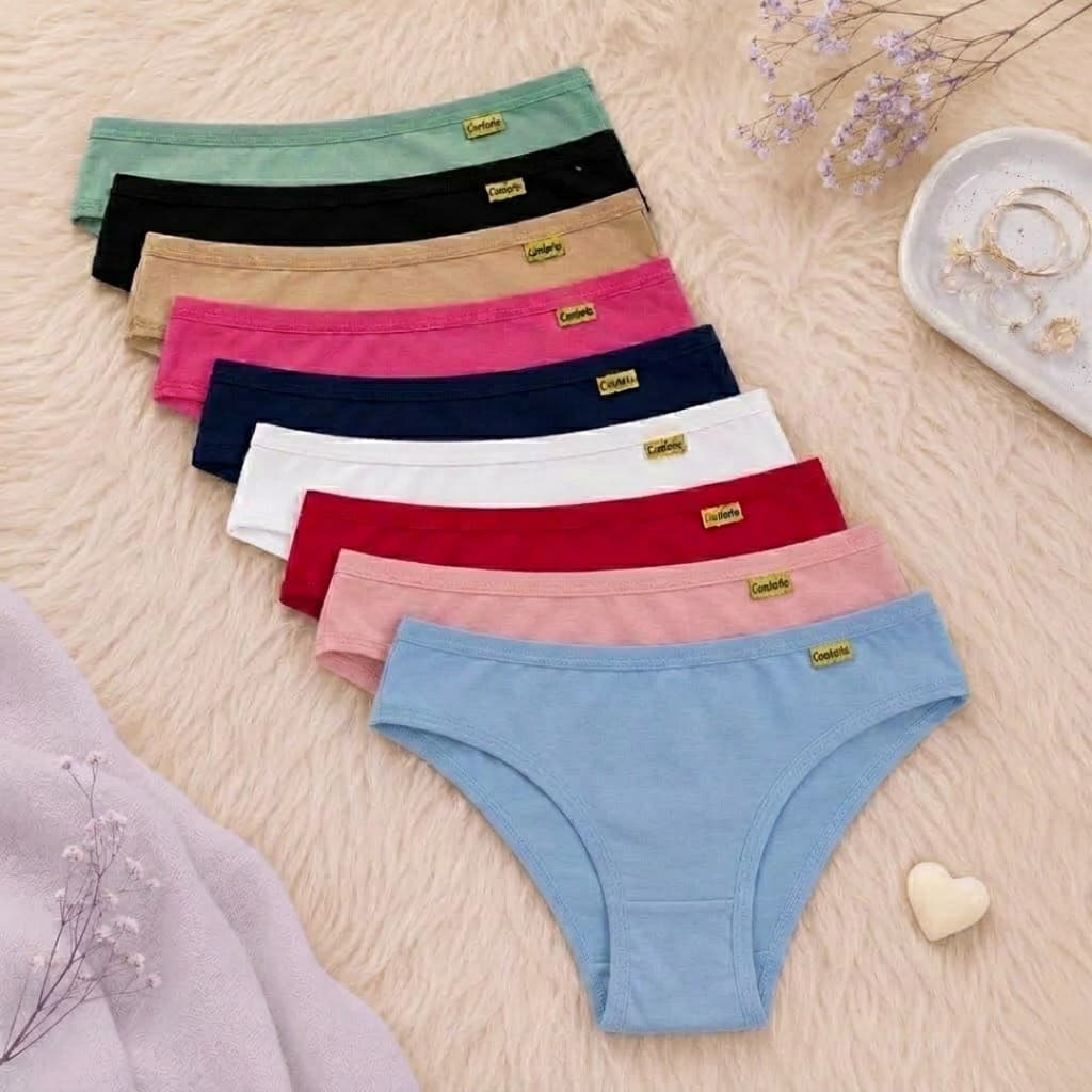 Kit 3 Calcinhas De Algodão Feminina em Cotton Antialérgica Confortaveis Dia a Dia