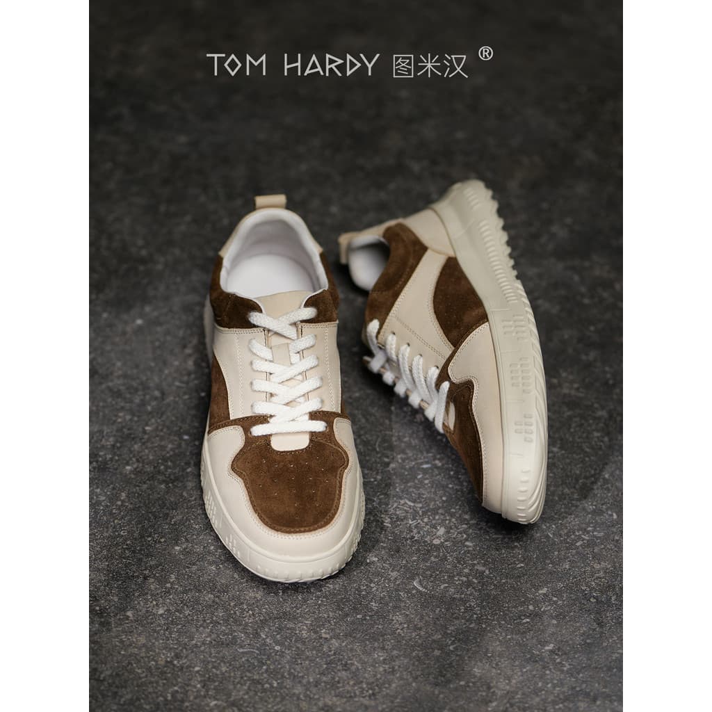Outono novo estilo sapatos masculinos leve respirável sola macia couro genuíno esportes sapatos casuais de sola grossa m
