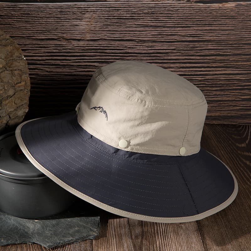 Chapéu masculino verão guarda-sol protetor solar ao ar livre proteção UV montanhismo balde de aba grande chapéu de sol l