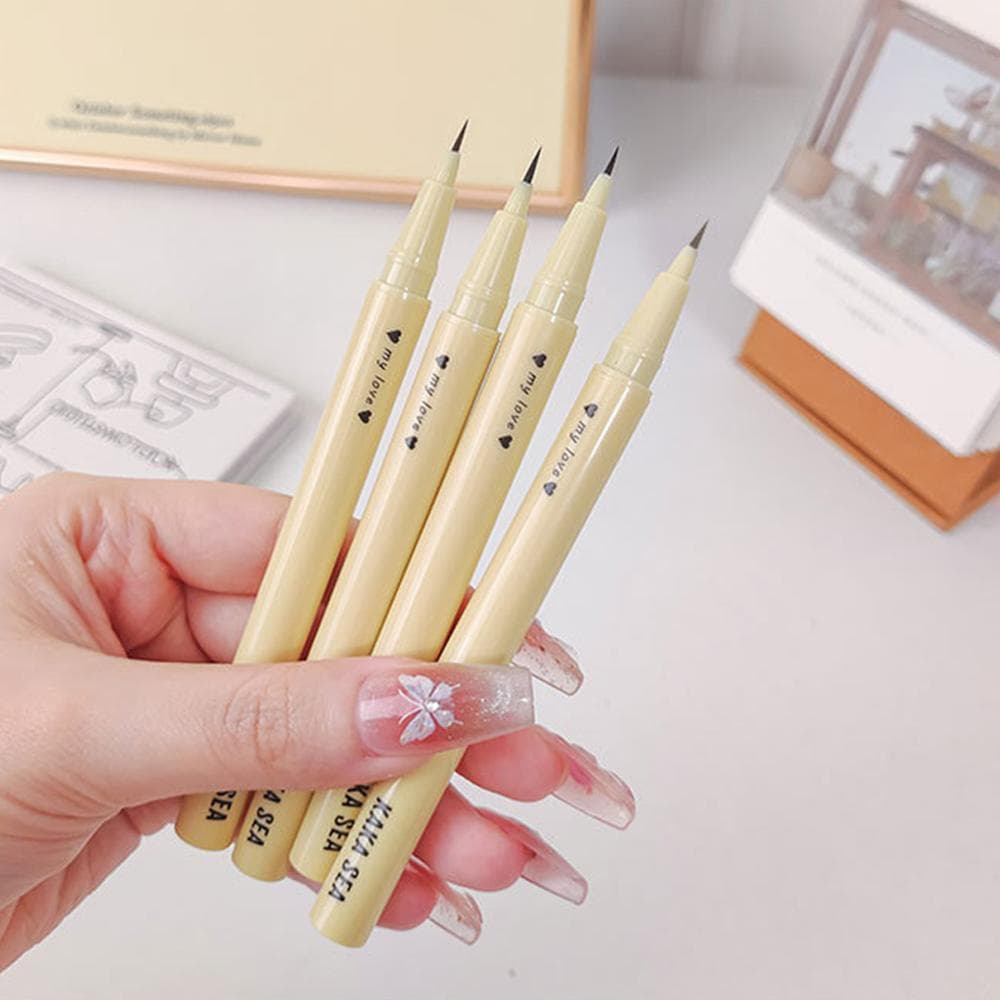Delineador Líquido Super Fino 0.014mm , Maquiagem Suave À Prova D'água Para Os Olhos E De Suor , Preto Natural C8r7