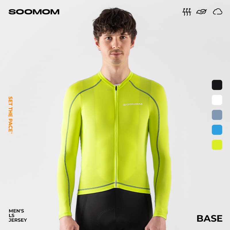 SOOMOM | BASE Camisa masculina de ciclismo para bicicleta de estrada, manga comprida, respirável, primavera verão, novo