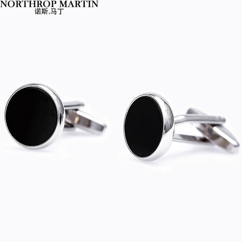 No Martin abotoaduras francesas negócios masculinos High-End ágata punho redondo unhas manguito caixa de presente para n