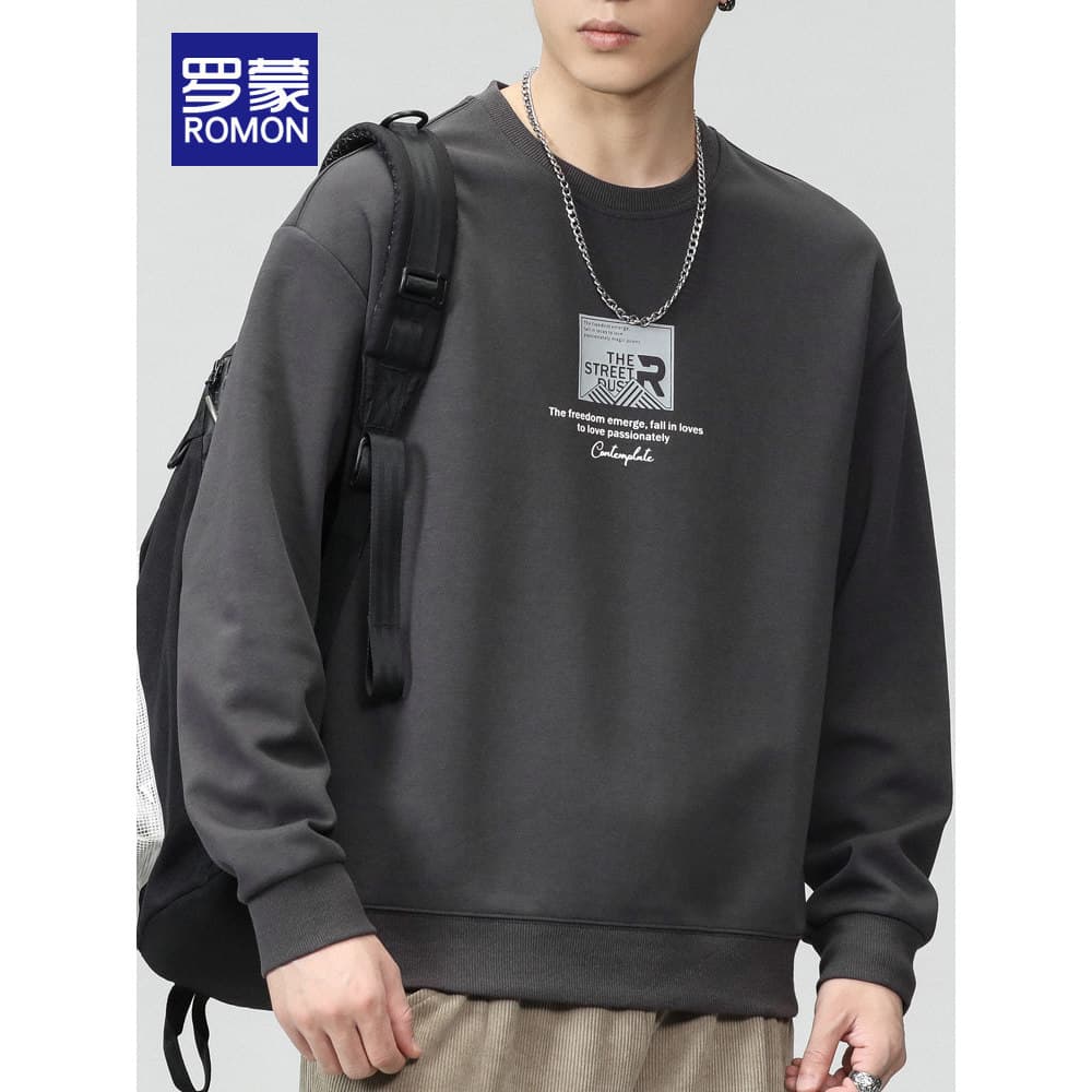 Lomon em torno do pescoço moletom masculino primavera outono Wear na moda marca masculina Plus Size 2026 novo topo mascu
