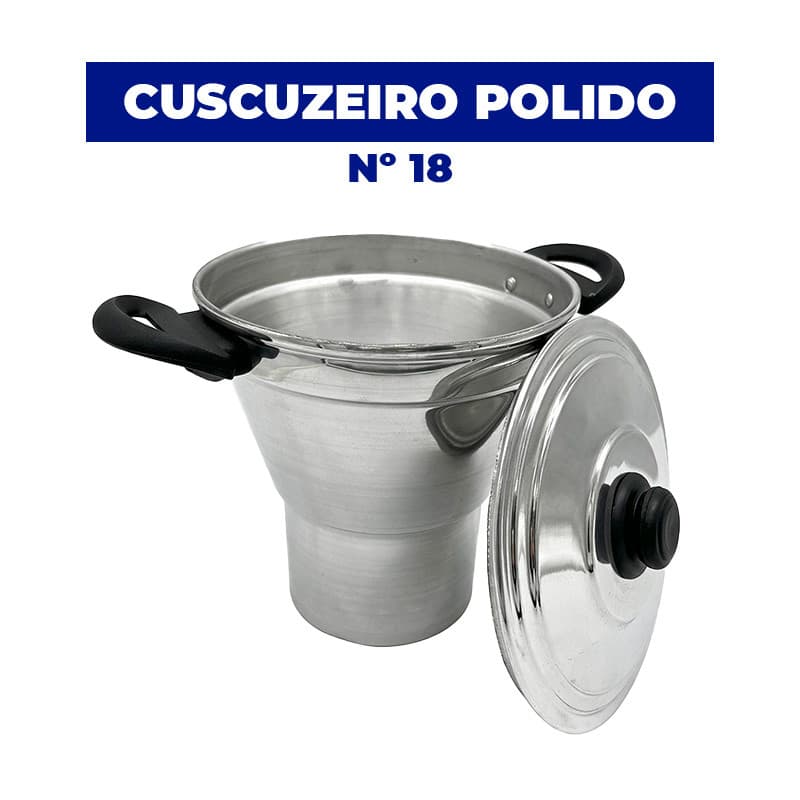 🍲 Cuscuzeiro Polido Nº 18 com Tampa | 2,3 Litros | Indústrias Fênix