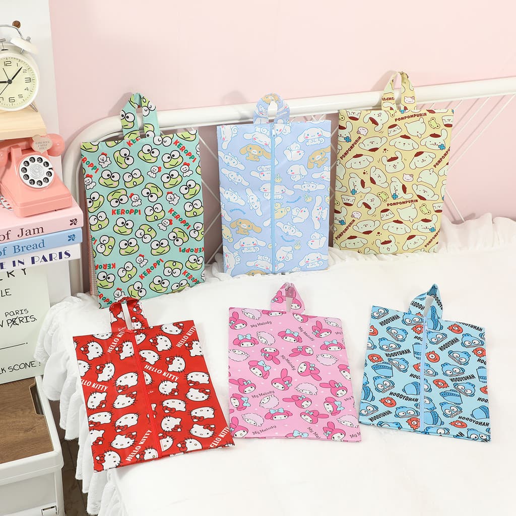 Bolsa de armazenamento portátil e fofa para viagens, bolsa à prova de poeira para sapatos, bolsa para sapatos, bolsa de